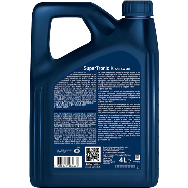Aral SuperTronic K 5W-30 Motoröl 4 Liter