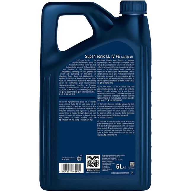 Aral SuperTronic LL IV FE 0W-20 Motoröl 5 Liter