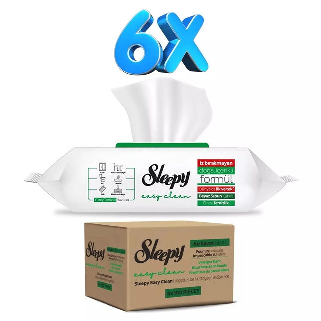 Sleepy Surface Cleaning Towel | 6 x 100 Stück | Extra Cleaning (White Soap)